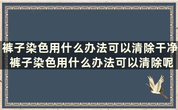 裤子染色用什么办法可以清除干净 裤子染色用什么办法可以清除呢